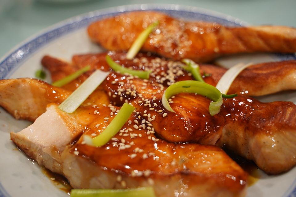 salmón teriyaki