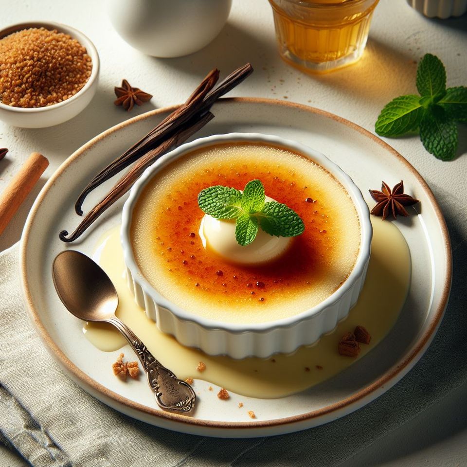 Crème brûlée de vainilla y limoncillo