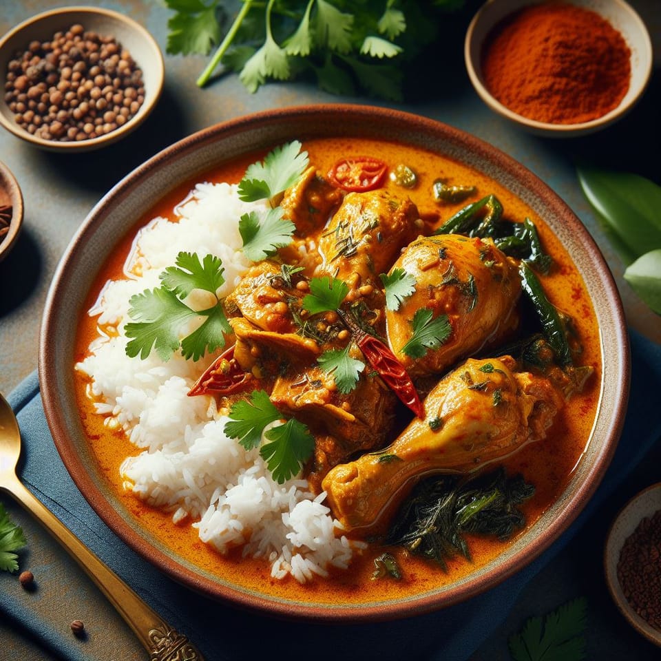 Curry de pollo javanés